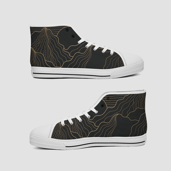 Mountains Canvas Shoes, High Top Canvas Shoes, Low Top Canvas Shoes, Mountains Gift, Mountains Present LTC83