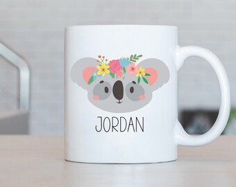 Koala Mug, Personalized Koala Coffee Cup, Cute Koala Present, Koala Gift Ideas, Koala Birthday Gifts, Koala Themed Mugs LL41