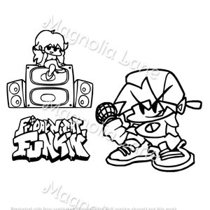 Viernes por la noche Funkin Fnf SVG / PNG / JPG Archivos imprimibles Descargar Cricut Silhouette