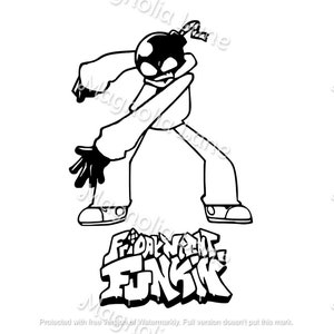 Viernes por la noche Funkin Fnf Whitty SVG / PNG / JPG Archivos imprimibles Descargar Cricut Silhouette