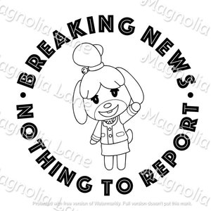 Isabelle Breaking News PNG/SVG/JPG Cricut Silhouette