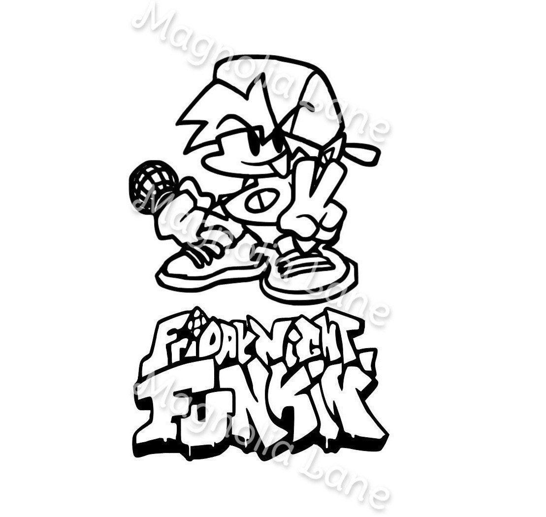 FNF Friday Night Funkin' SVG PNG Digital File, FNF Svg