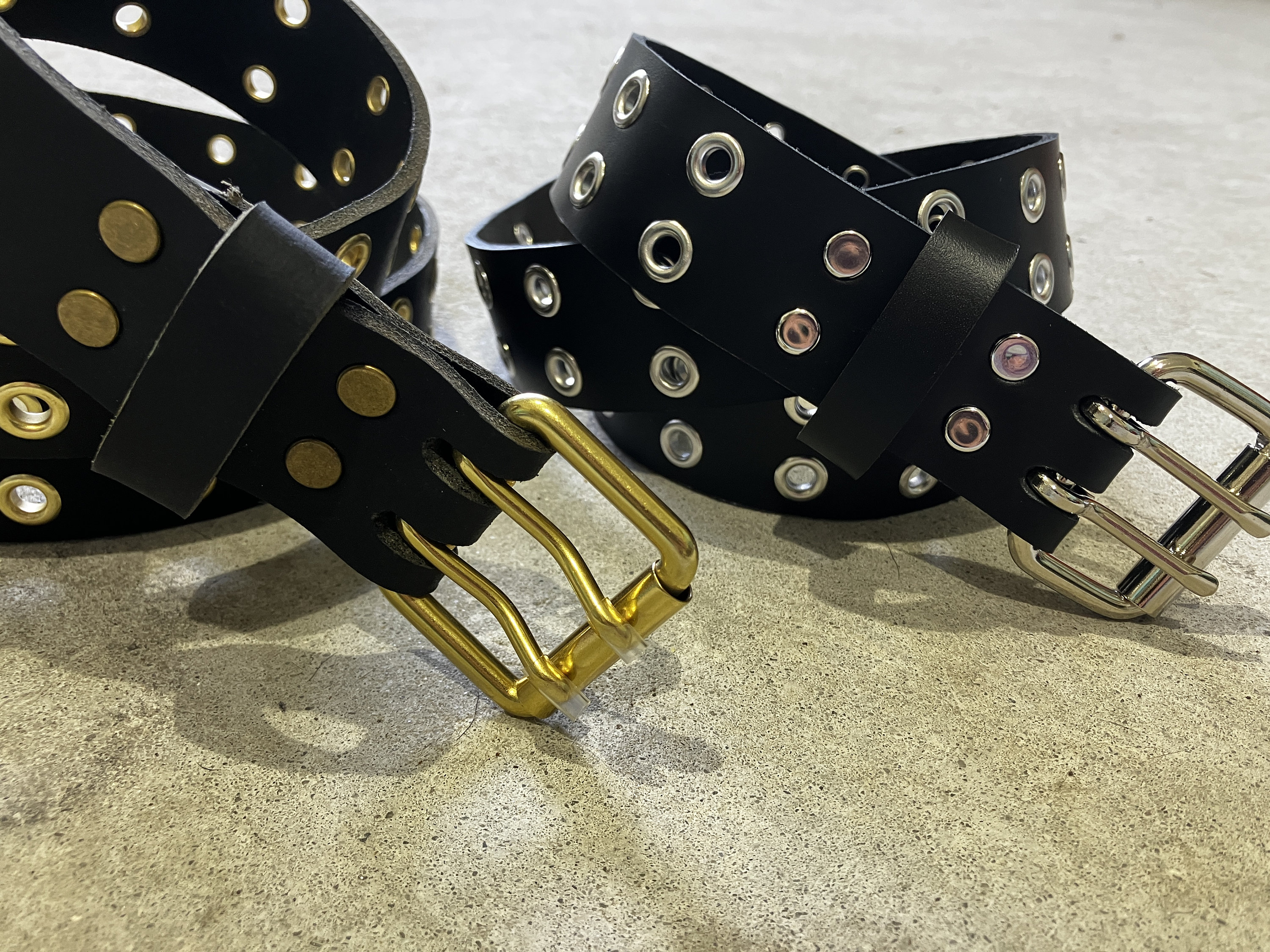 おかMINEDENIM Double Studs Leather Belt Double Studs Leather Belt – MINEDENIM