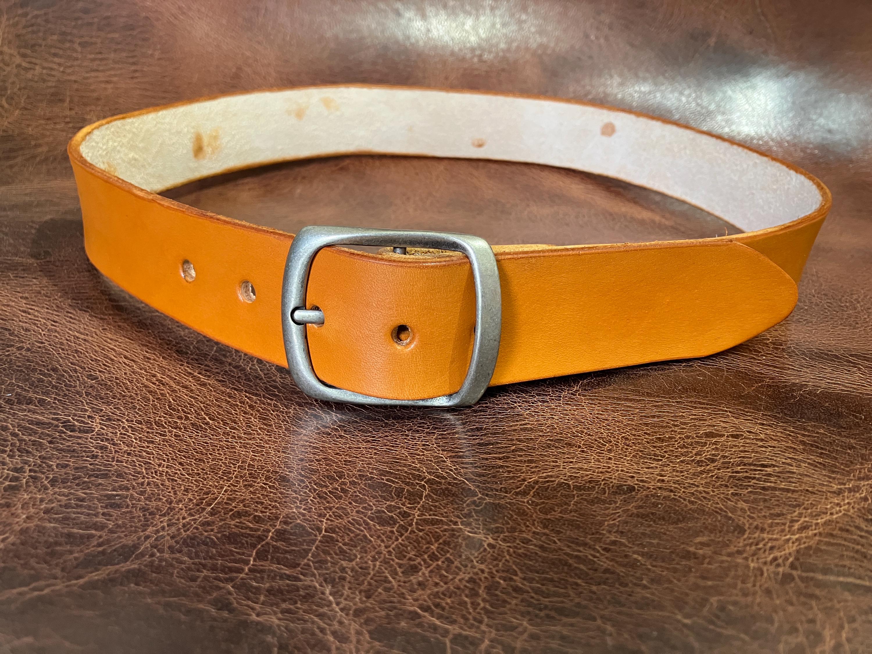 Heavy Duty Solid Leather Custom Fitted Belt Men, Women, Kids Plain Belt