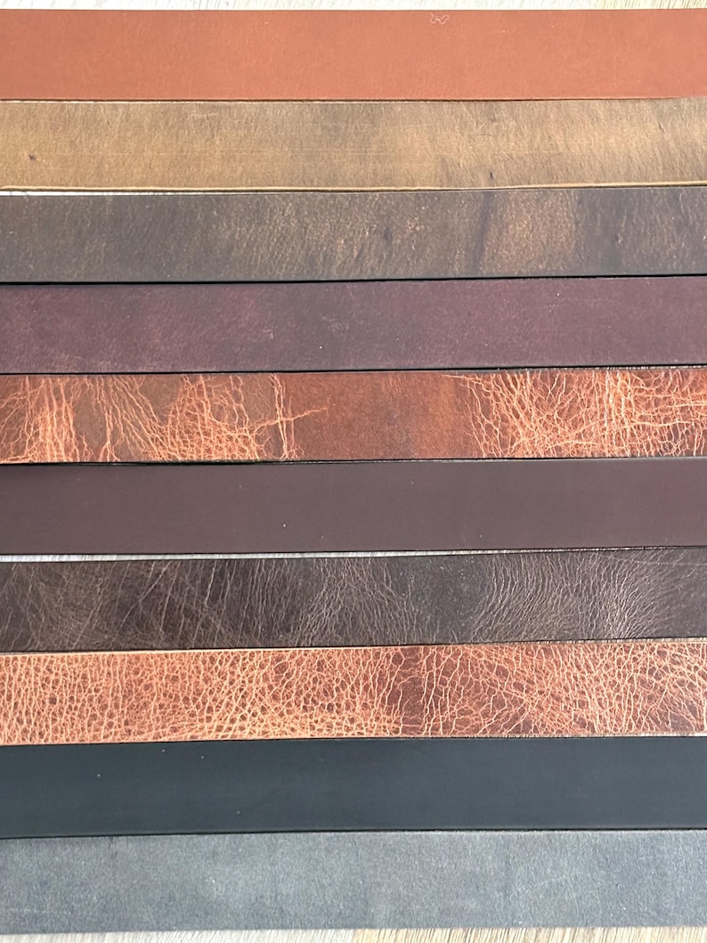 Heavy Duty 1.5” Solid Leather Custom Fitted Belt Men, Women, Kids Plain Belt image 4