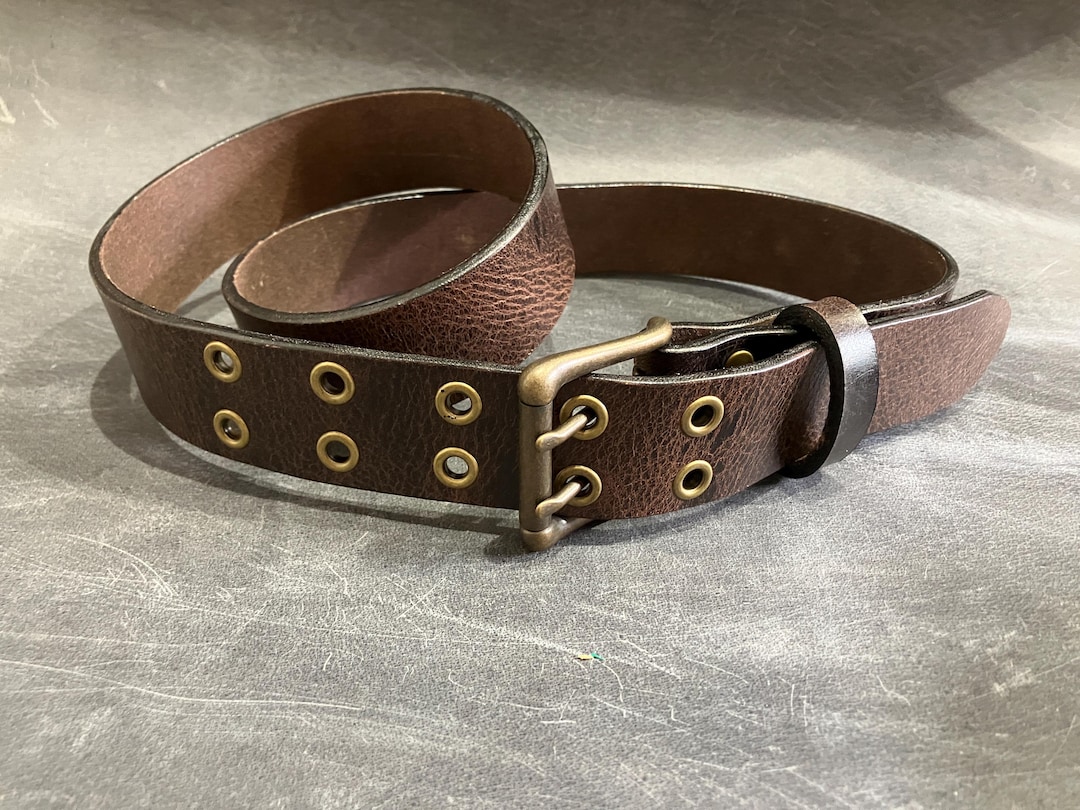 Full Grain Chocolate Brown Buffalo Leather Custom Double  display picture 1