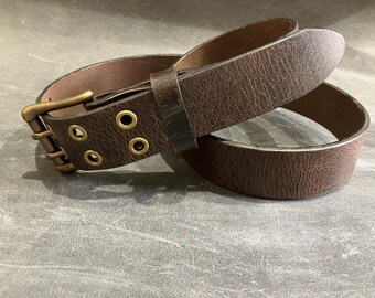 Full Grain Chocolate Brown Buffalo Leather Custom Double  display picture 1