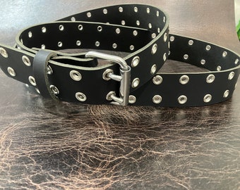 1 3/4” Wide Double Prong Double Hole Eyelet/ Grommet Belt Full Grain