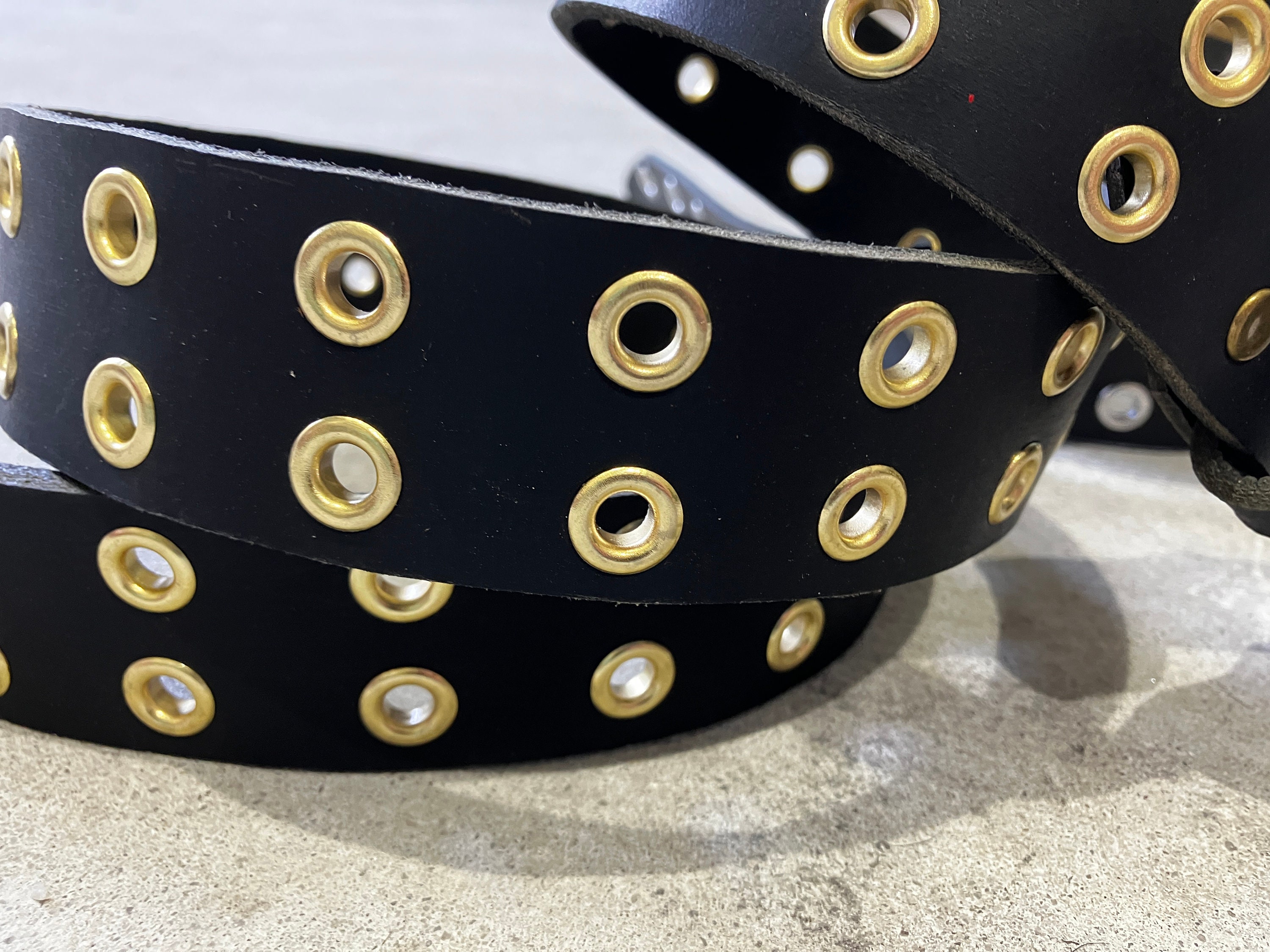 おかMINEDENIM Double Studs Leather Belt Double Studs Leather Belt – MINEDENIM