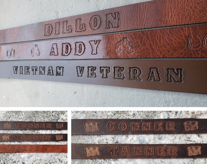 Custom Leather Name Belt 1.5” Wide