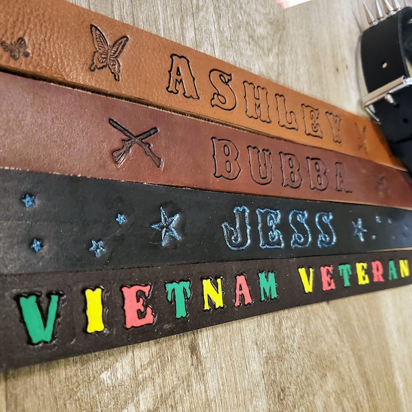 Custom Leather Name Belt
