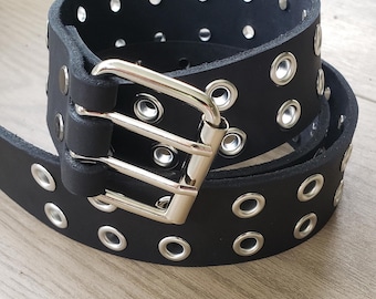 Custom Leather Double Hole Belt