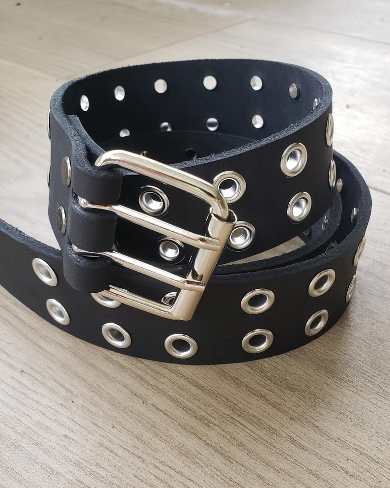 Custom Leather Double Hole Belt - Etsy
