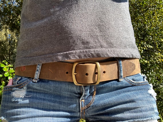 Heavy Duty 1.5” Solid Leather Custom Fitted Belt Men, Women, Kids Plain Belt