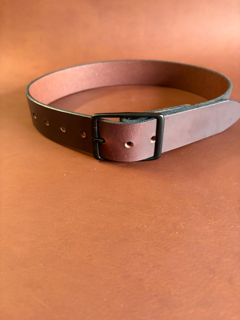 Heavy Duty 1.5” Solid Leather Custom Fitted Belt Men, Women, Kids Plain Belt image 8