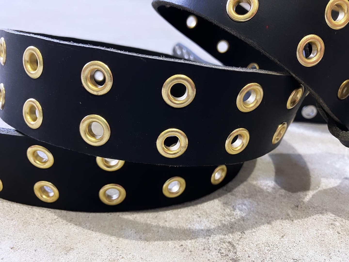 1.5” Double Hole Gold Eyelet/grommet Belt - Etsy display picture 2