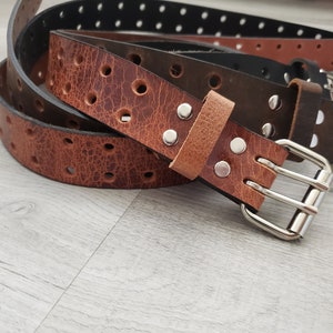 Custom Leather Double Hole Belt 1 1/2 - Etsy