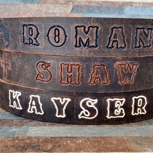 Custom Leather Name Belt Etsy