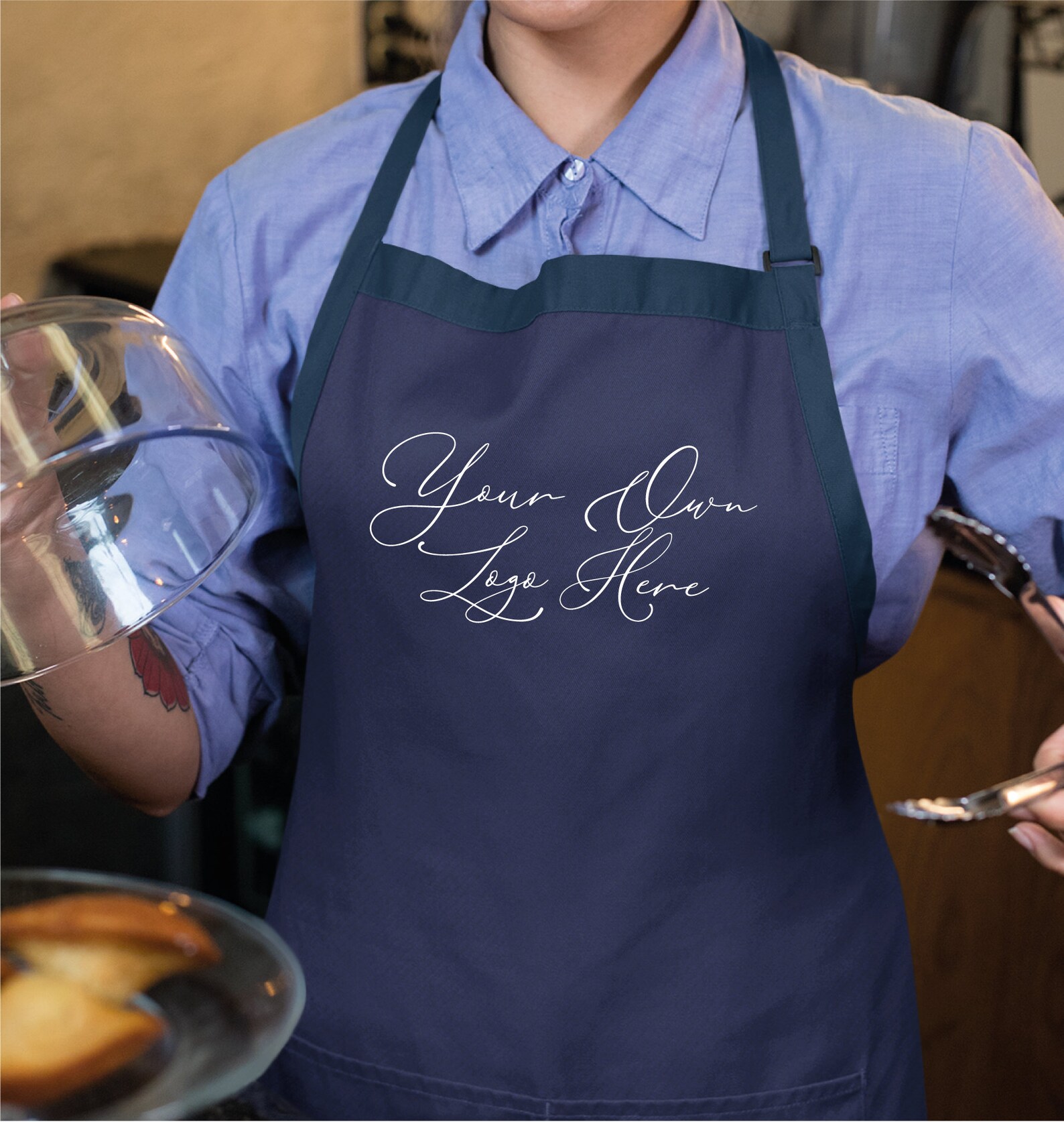 Logo Apron Custom Logo Apron Personalized Apron Bakery Etsy