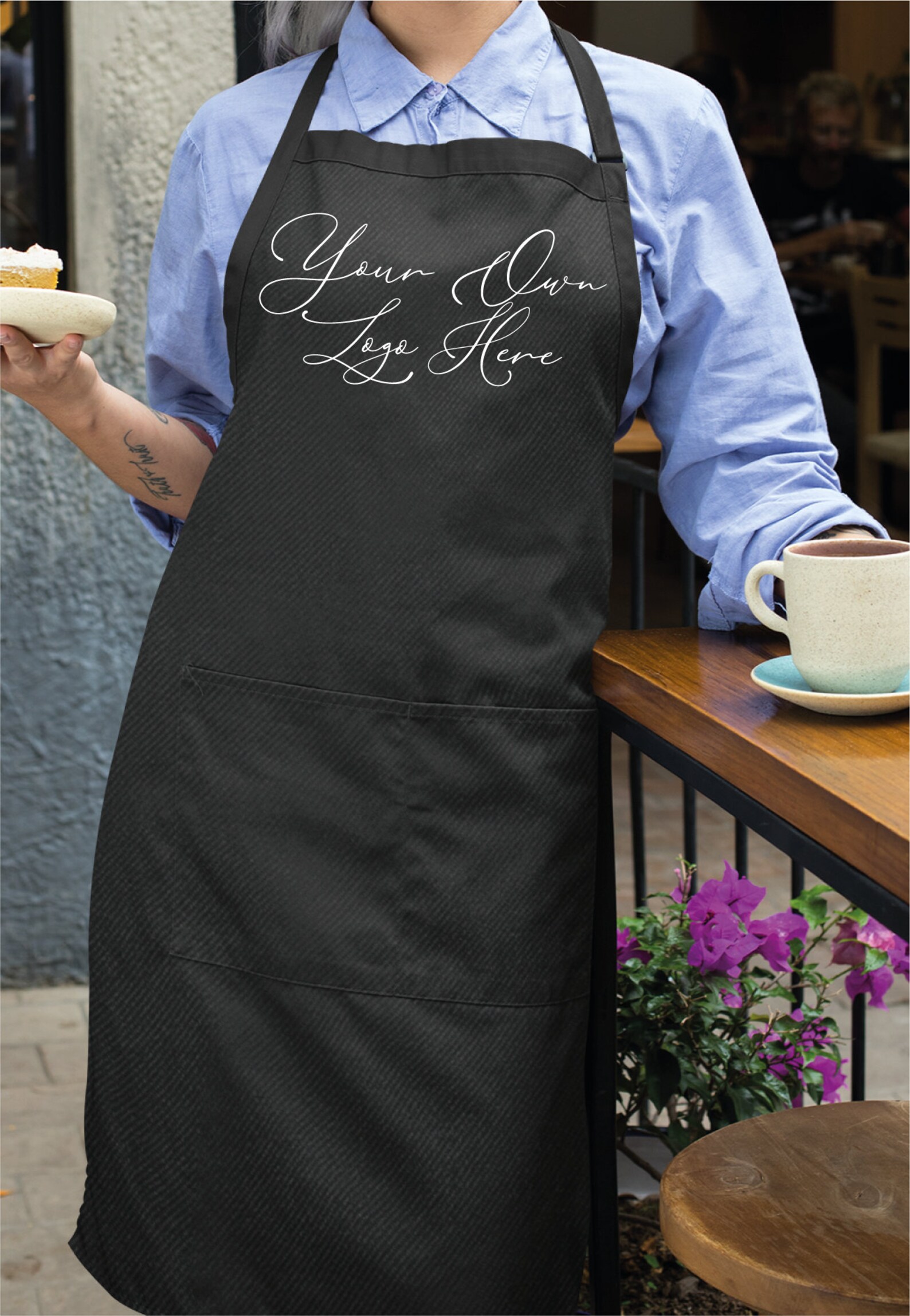 Logo Apron Custom Logo Apron Personalized Apron Bakery Etsy