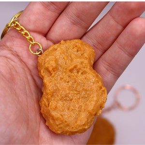 Realistic Chicken Nugget Keychain, McDonalds Chicken Nugget, Fake Food Keychain, Funny Nugget Lover Gift, Novelty Food Keyring