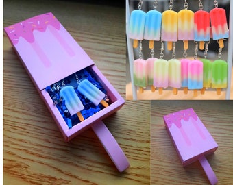 Pendientes/Collares de helado, Pendientes de paleta, Pendientes de paleta de hielo, Pendientes de paleta helada, Collar de paleta helada, Pendientes de verano, 4 de julio