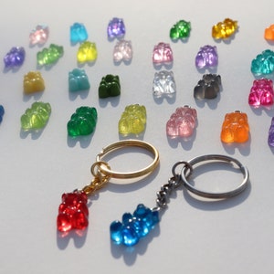 Gummy Bear Keychain 29 Colors, Gummy Bear Keyring, Candy Keychain, Rainbow Candy Keychain