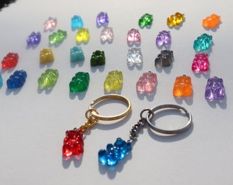 Gummy Bear Keychain 29 Colors, Gummy Bear Keyring, Candy Keychain, Rainbow Candy Keychain