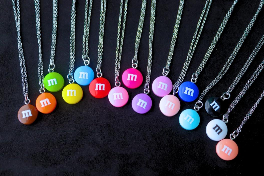 M&M Necklace | M and M Candy Necklace, Chocolate Necklace