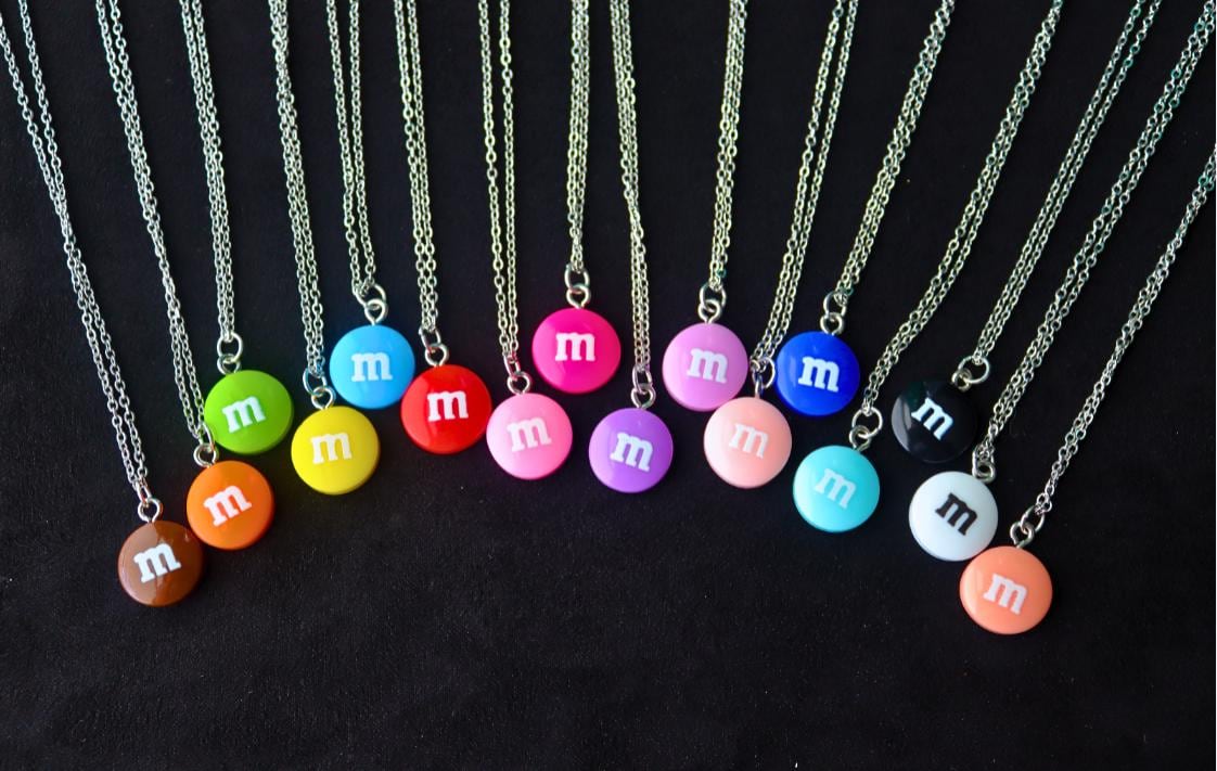 M&M Necklace | M and M Candy Necklace, Chocolate Necklace