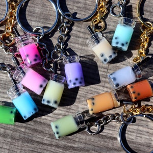 Bubble Tea Keychains | Bubble Tea Stitch/Progress Keeper, Boba Tea Keychain, Milk Tea Keychain, Kawaii Drink Keychain
