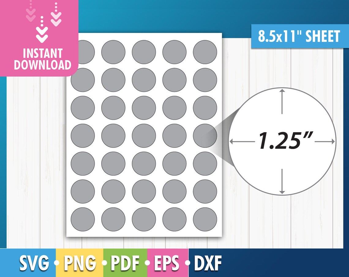 1.25 Inch Circle Template 1.25 Circle Template Blank - Etsy
