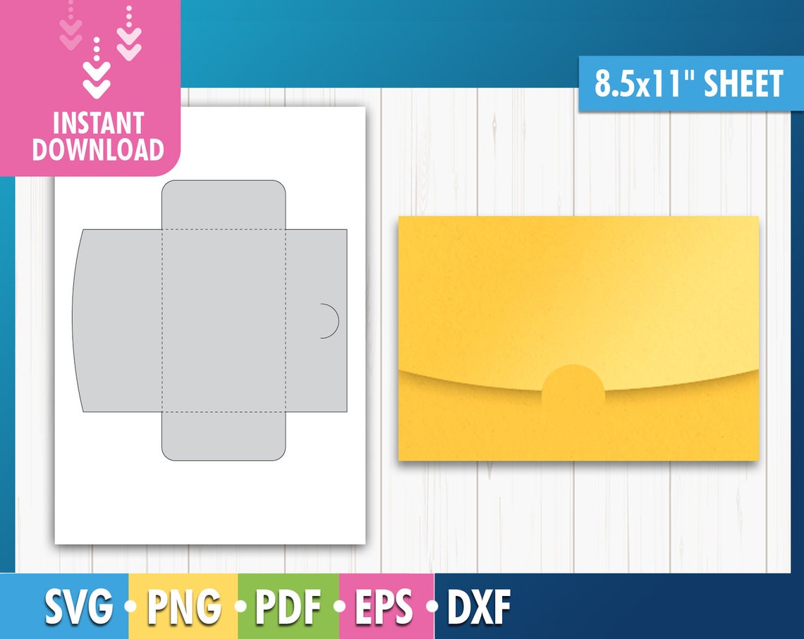 Blank Envelope Svg 5x3.5 Money Envelope Template | Etsy