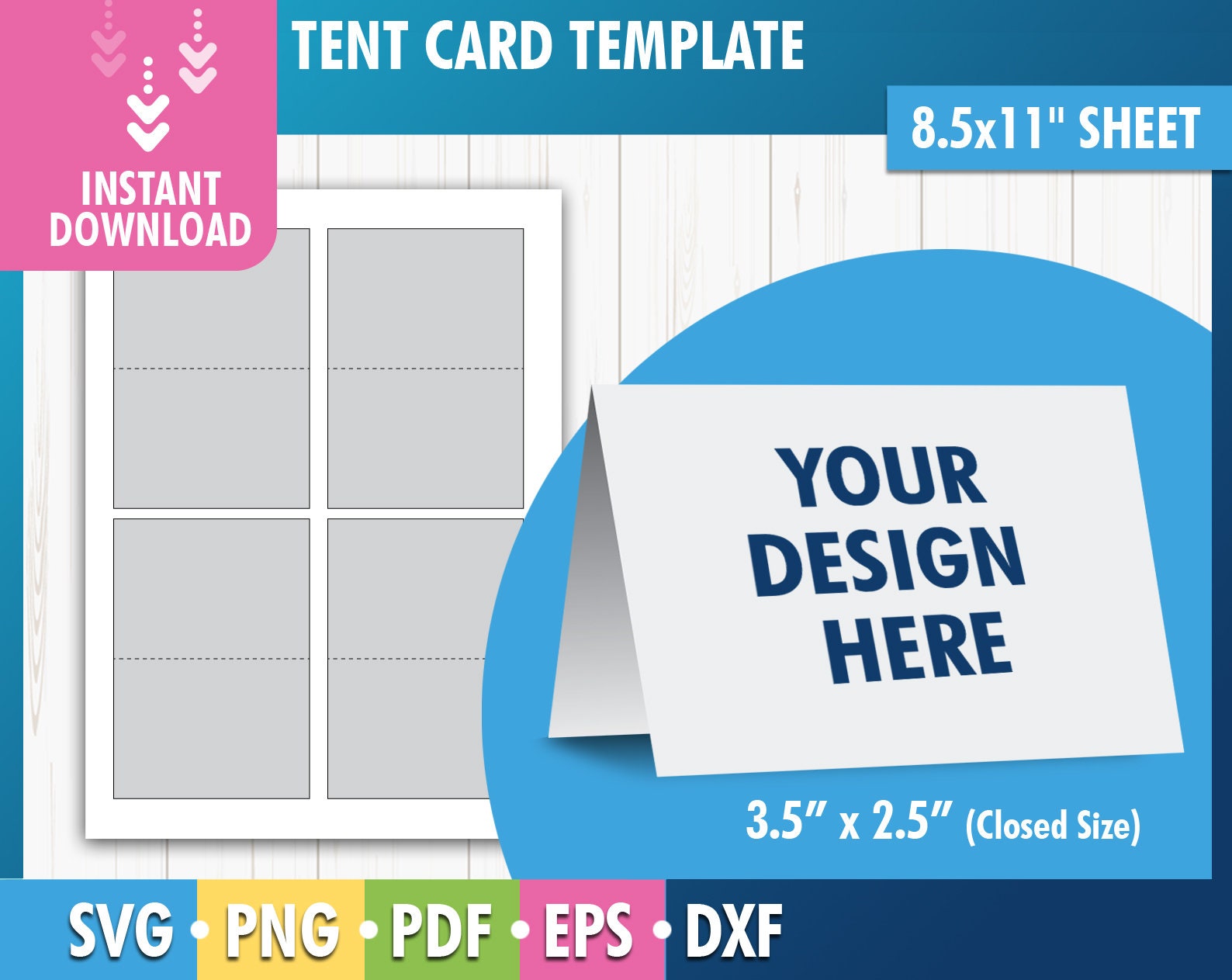 Place Card Template - Etsy