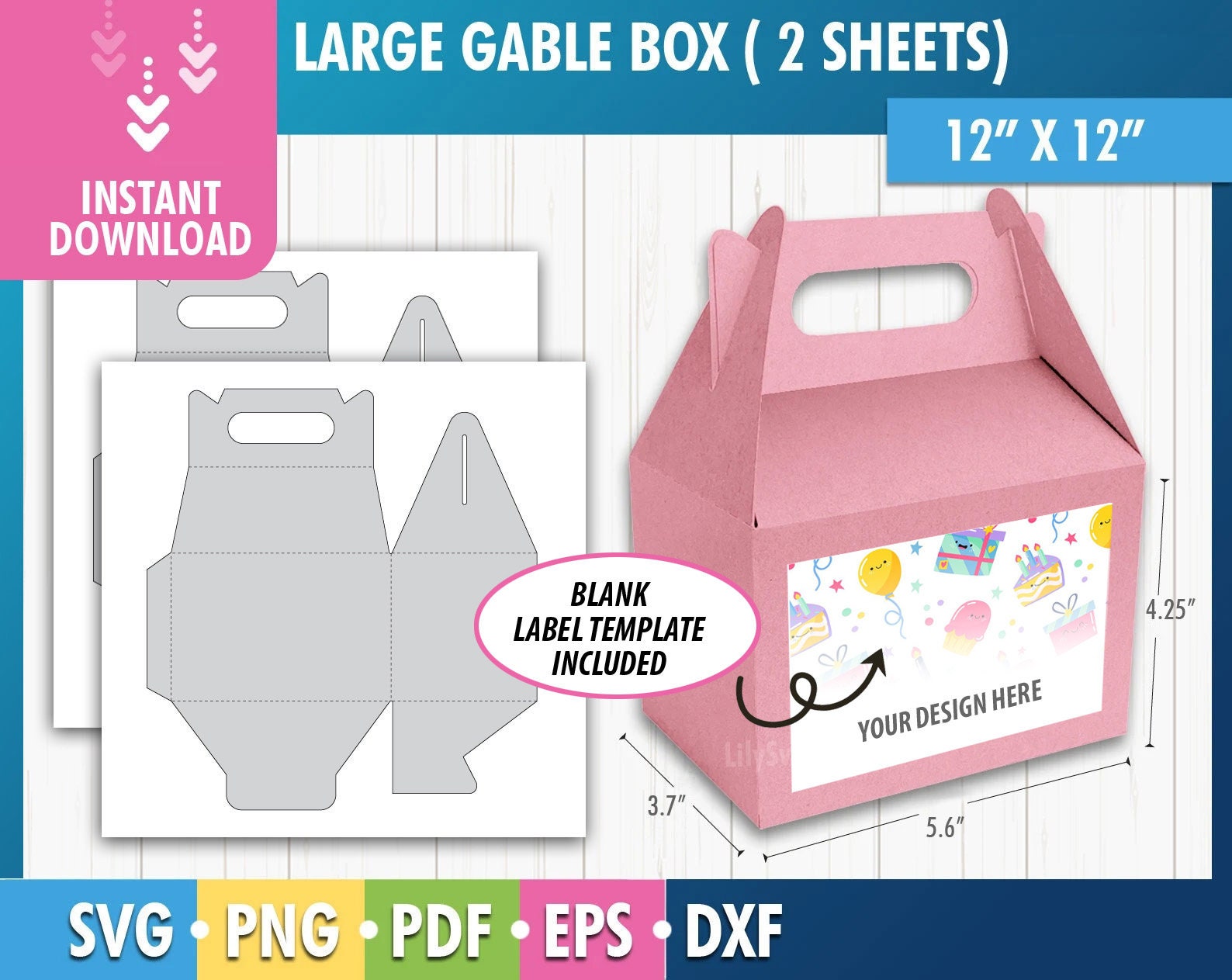 Large Gable Box Template Svg Box Cricut Box With Handle Etsy Canada Large Gable Box Template Svg Box Cricut Box With Handle Etsy Canada