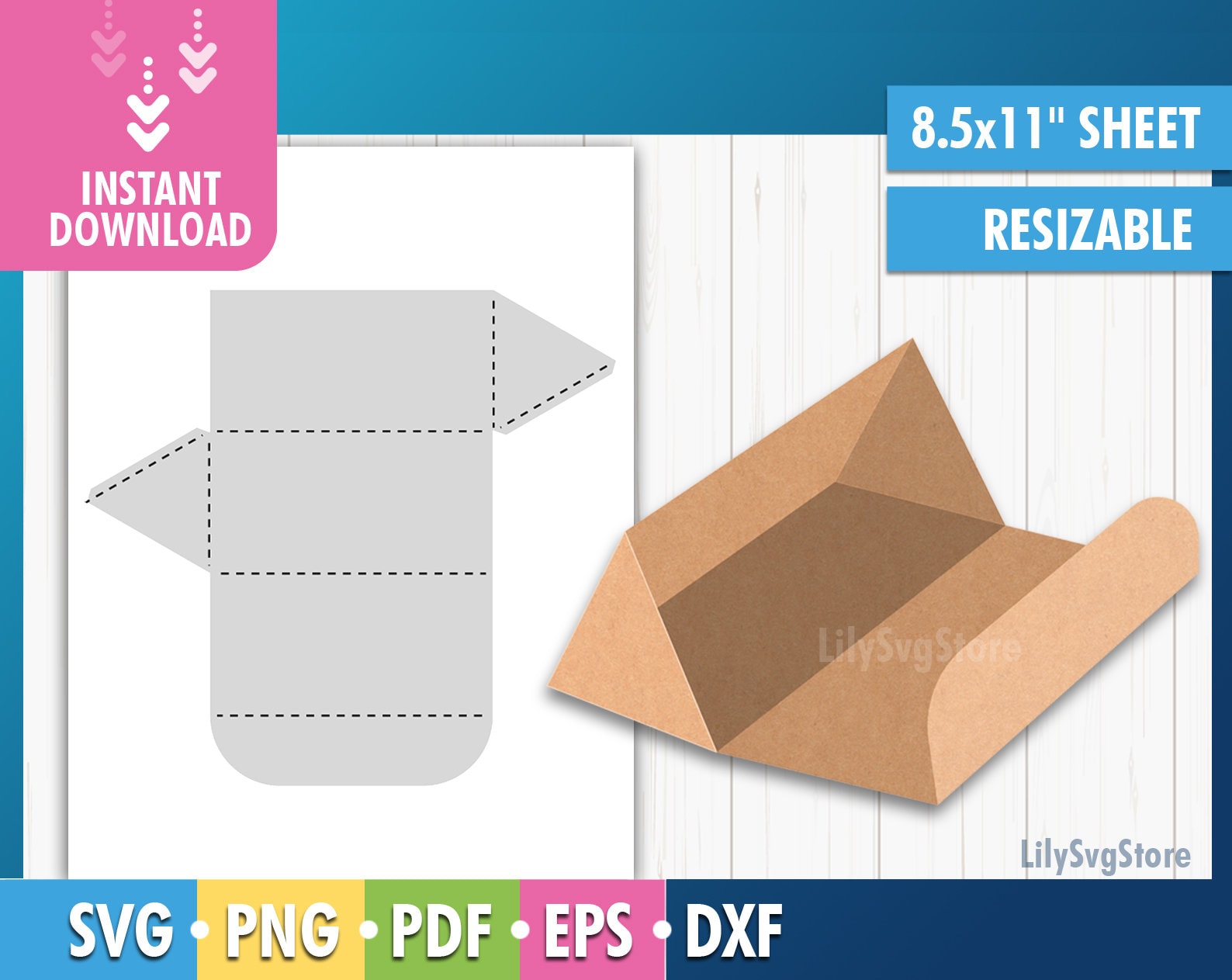 Box Template Svg Triangle Box Svg Packaging Box Svg DIY Etsy Hong Kong