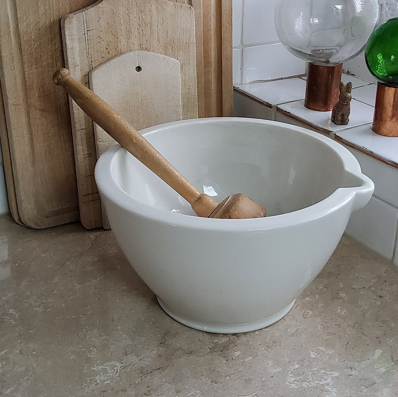 Large Mortar and Pestle Set Made From Walnut, Cherry, or Pecan 