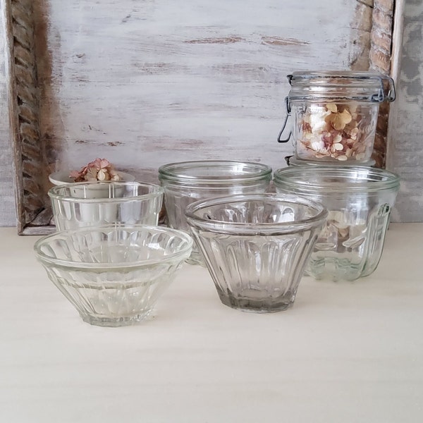Français vintage pots à gelée/pots à confiture vintage/pots en verre anciens
