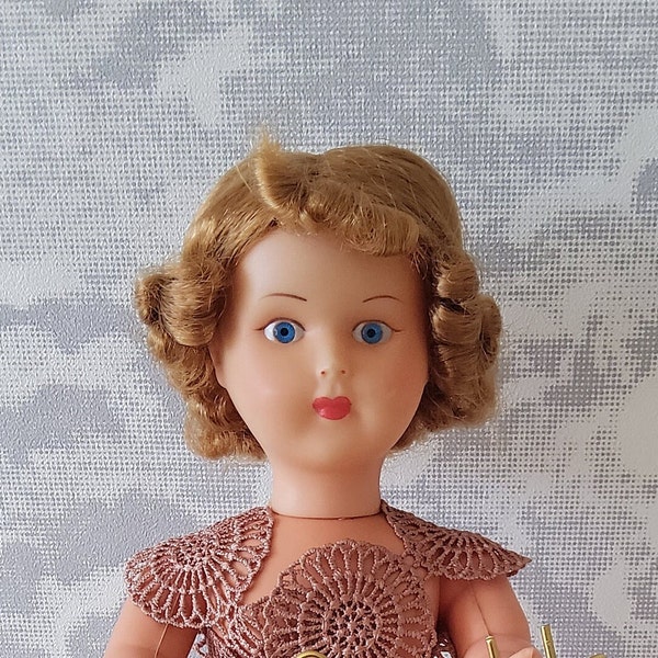Français vintage poupée articulée/jouet ancien en plastique/Huard/cheveux blonds