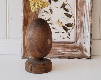 Carved wooden stair ornament, antique stair ball, vintage stair banister, wooden finial, banister ball, decoration
