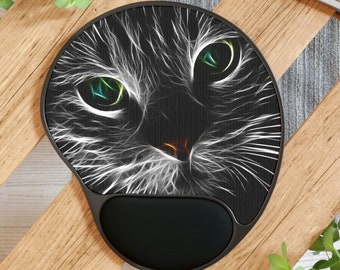 Ergonomic Memory Foam Wrist Support Mouse Pad | Cat Lovers Mouse Pad w/ Wrist Rest | Desk - Computer Peripheral | Office Supplies