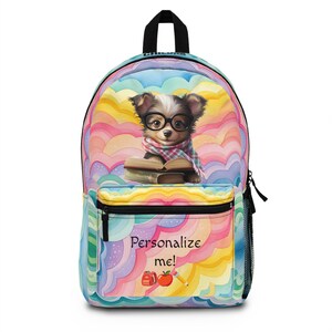 小学生から高校生までの生徒のためのカスタムパーソナライズバックパック - 愛らしい子犬のデザイン - ユニークな学校用品!