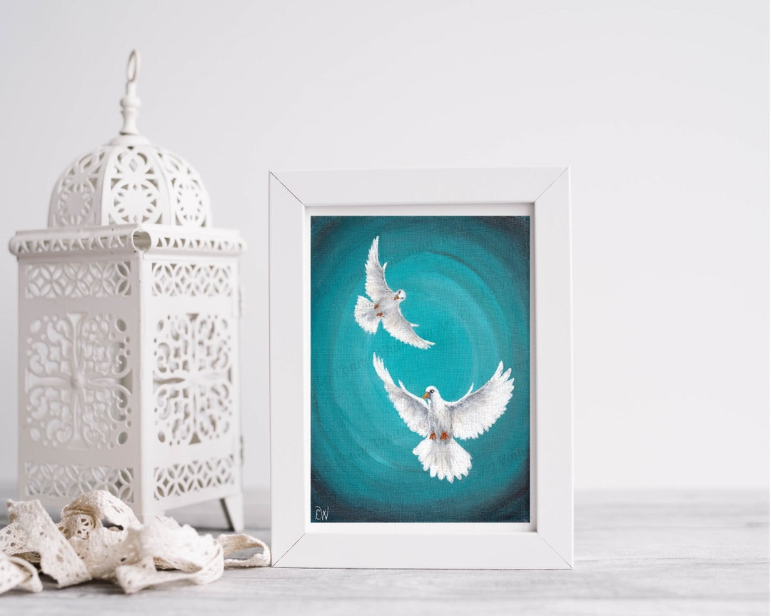 Two White Doves Oil On Canvas Fine Art PRINT On Paper Etsy two-white-doves-oil-on-canvas-fine-art-print-on-paper-etsy