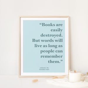 Unravel Me, Shatter Me Series, BookTok merch, Gifts for Readers, Fantasy Book Lovers, Digital Wall Art, Printable Quote Art, Trendy Cute Art