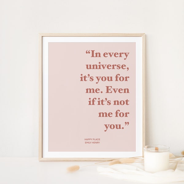 Happy Place Merch, Bookish Gifts, Book Lover Gifts, Printable Art, Gifts for Readers, Booktok Merch, Emily Henry, Book Poster, Aesthetic
