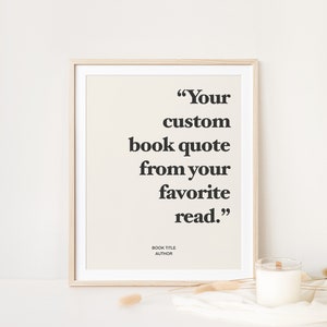 Custom Book Quote Poster, Printable Bookish Word Art, Gifts for Readers, Book Lovers, Cute Room Decor, Printable Quotes, Booktok