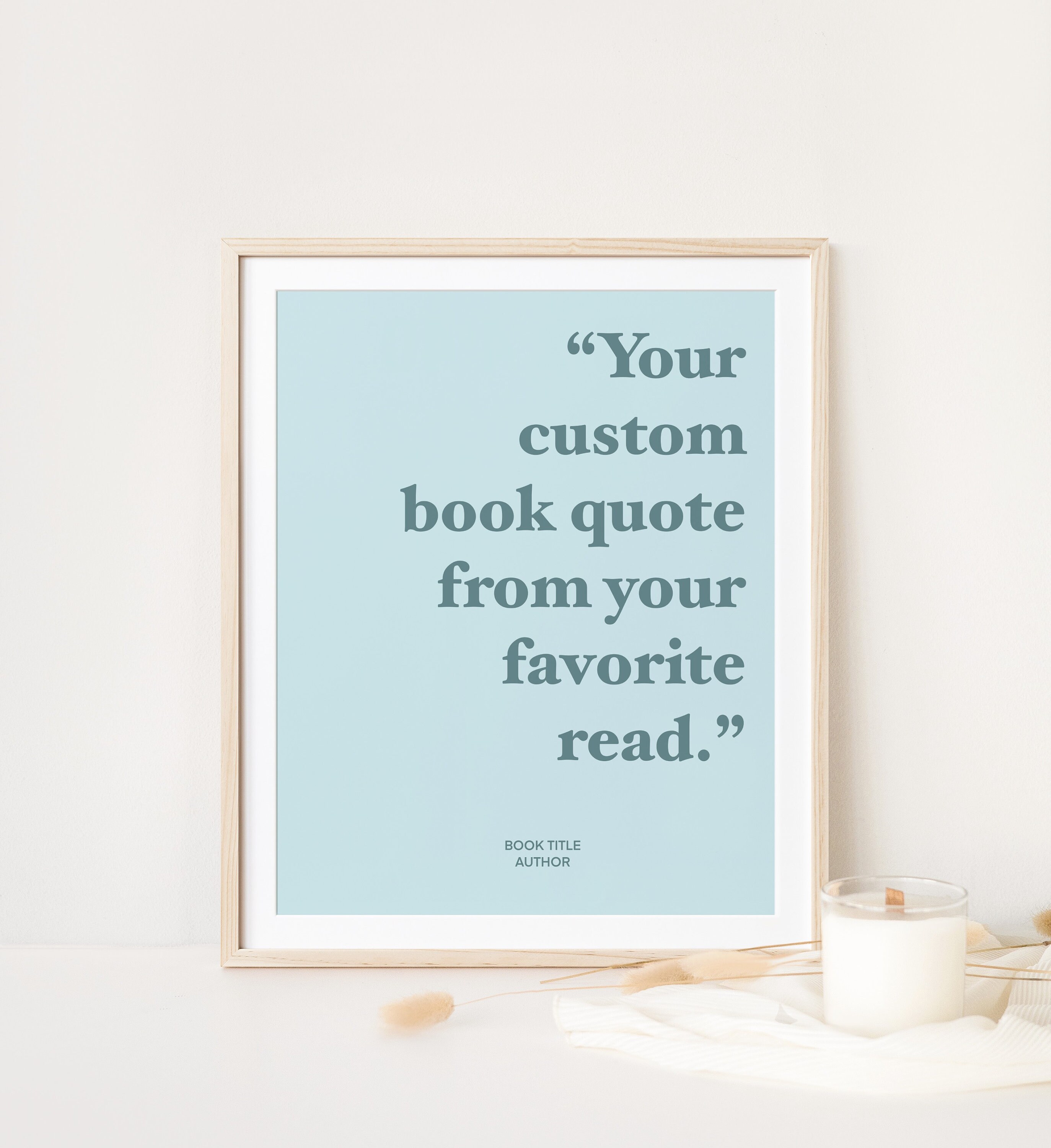 Custom Book Quote Poster Printable Bookish Word Art Gifts Etsy