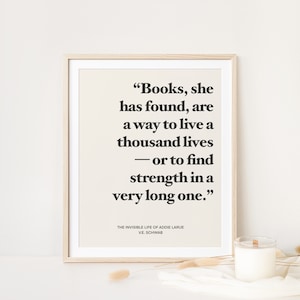 Book Lovers Poster, Bookish Wall Decor, Bookworm Poster, Printable Book Quote, Addie LaRue Booktok Merch, Cute Wall Poster Booktube Print