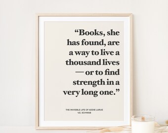 Book Lovers Poster, Bookish Wall Decor, Bookworm Poster, Printable Book Quote, Addie LaRue Booktok Merch, Cute Wall Poster Booktube Print