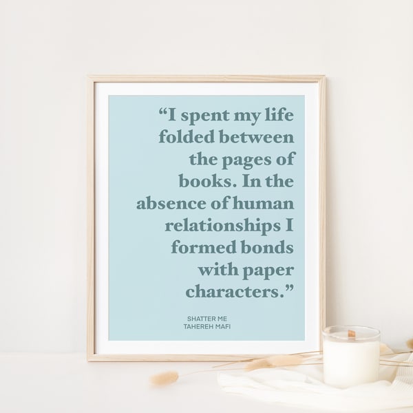 Shatter Me BookTok Merch, Trendy Book Gift, Aesthetic Wall Art, Gift for Book Lovers, Bookish, Shatter Me Series, Digital Poster for Dorm